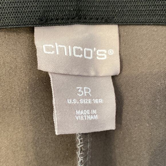 Chico’s Women’s Gray Faux Suede Leggings Luxe EUC Sz 16 Polyester Elastic Waist - Picture 3 of 10